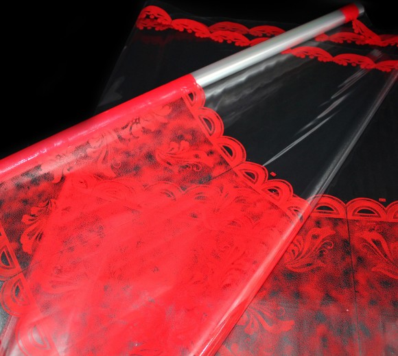 Пленка прозрачная с рисунком Праздник Красная 70см/200гр