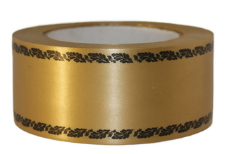Лента Дубки по краю 5см*50ярд Простая Бронзовая Россия