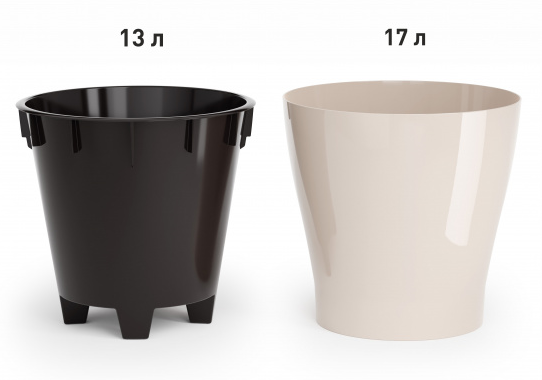 Горшок Лея 17лит Бежевый (с дренажной системой)