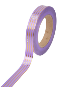 Лента Золот полоса Многополос 2см*50ярд Сиреневая