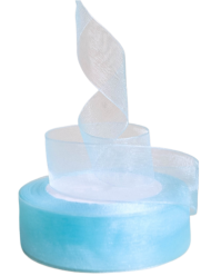 Лента Органза 24мм*25ярд Голубая