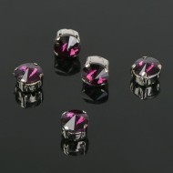 Стразы в цапах 8*8мм Фиолетовые в Серебре (1уп/5шт) 2328345