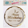 Тарелка бумажная Happy Birthday Золото (1уп/6шт) D-18см Арт-9326520
