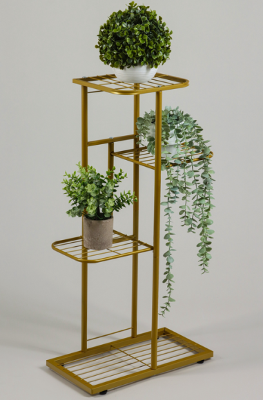 Стойка для цветов Greengo 4 полки Золото 82см Арт-10747742