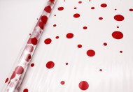 Пленка прозрачная с рисунком Круги Красная 70см/200гр Пленка прозрачная с рисунком Круги Красная 70см/200гр