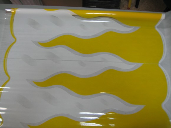 Пленка прозрачная с рисунком Рефлекс (Пламя) Жёлто-Белая 70см/200гр