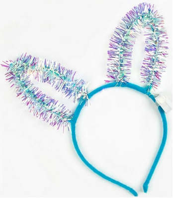 Ободок Ушки Зайки с Мишурой светящиеся