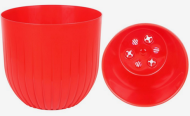 Горшок Альфа 2,9лит Красный 17*16см (с дренажной системой)
