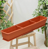 Балконный ящик Алиция 1000мм Терракот с поддоном М-3218 (М-пл)