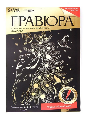 Гравюра Новогодняя А-4 22*33см Арт-4963441/442