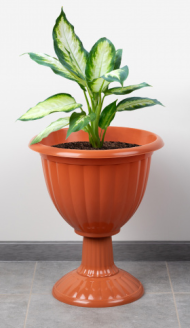 Горшок вазон на высокой ножке Жасмин 18лит Коричневый М-1329 (D-35см)