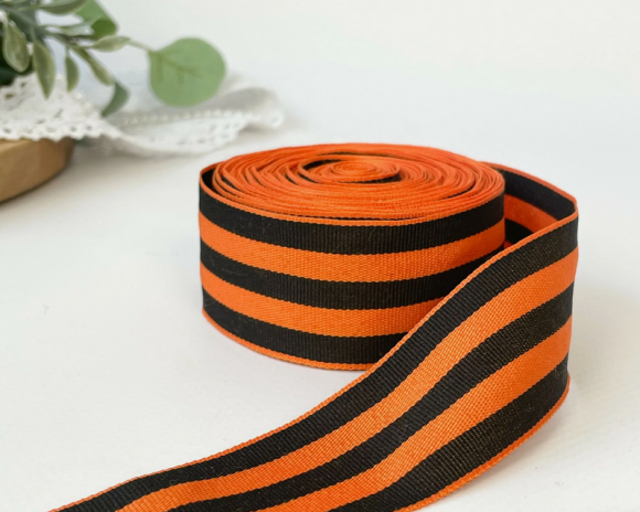 Лента Георгиевская тканевая 4см*25ярд