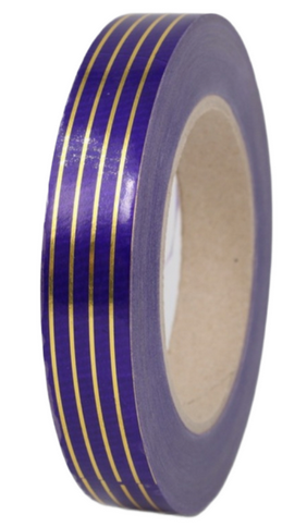 Лента Золот полоса Многополос 2см*50ярд Фиолетовая