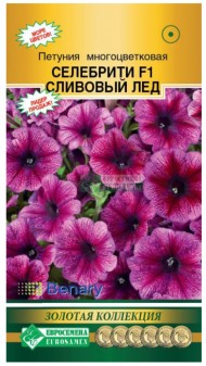 Цветы Петуния Селебрити Сливовый Лёд F1 ЦВ/П (ЕС) 10шт многоцветковая однолетник 25-30см