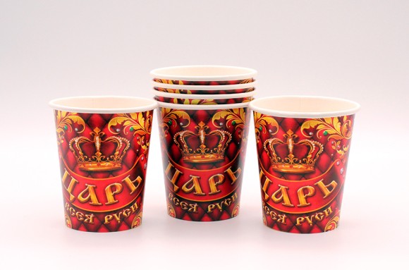 Стакан бумажный Царь всея Руси 225мл*6шт Арт-334211