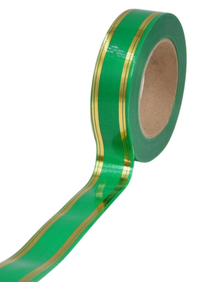 Лента Золот полоса 5см*50ярд Зеленый РОССИЯ