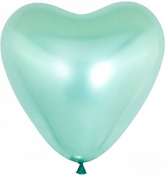 Шар латексный 12/30см хром Сердце зеленый 1уп/50шт Шар латексный 12/30см хром Сердце зеленый 1уп/50шт
