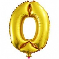 Шар ЦИФРА фольгированный № 0 17"43см Золото