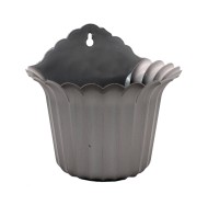 Горшок настенный Рифлённый 190мм Серебро высота 18см