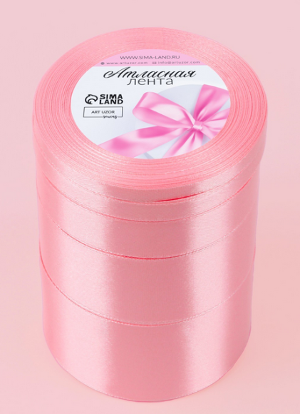 Лента Атласная Набор 5шт Розовая 6/10/20/40/50мм 25ярд Арт-2611774 Лента Атласная Набор 5шт Розовая 6/10/20/40/50мм 25ярд Арт-2611774