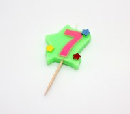 Свеча цифра 7 Розовый кант