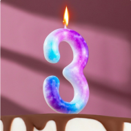 Свеча Цифра 3 Галактика Гигант Арт-7663133