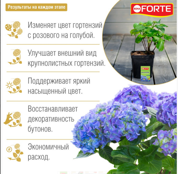 Бона Форте Радуга для изменения цвета Гортензий 100гр (1уп/16шт) Зал УПАКОВКА