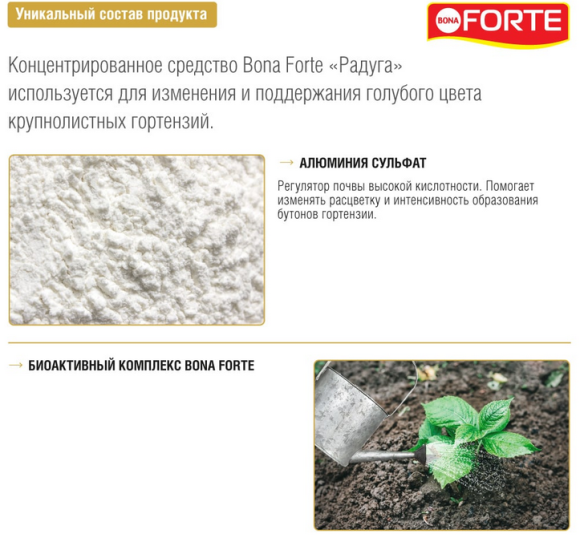 Бона Форте Радуга для изменения цвета Гортензий 100гр (1уп/16шт) Зал УПАКОВКА
