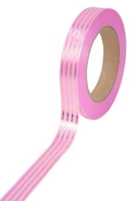 Лента Золот полоса Многополос 2см*50ярд Яр-Розовая РОССИЯ