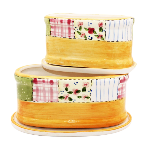 Набор кашпо Аппликации овал Арт-ММ210 2шт (D-15см)