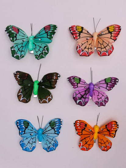 Бабочка на прищепке 80мм Aрт-1033 (1уп/12шт) Цена за штуку