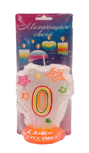 Свеча Цифра 0 Мигающая Салют 3500