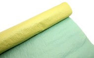 Бумага жатая двухцветная морская волна-желтый пастель 70см*5м