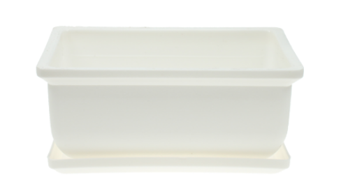 Горшок кактусница Бонсайница 2лит Белая 20*14*9см