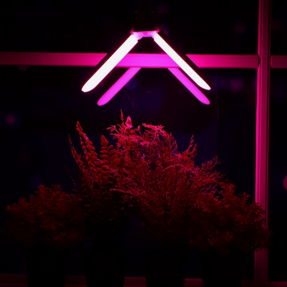 Фитолампа светодиодная Двухлепестковая складная E27 16-ВТ 220В Арт-7391122