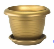 Горшок Терра 6лит Золотой с поддоном