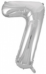 Шар ЦИФРА фольгированный № 7 34"86см Серебро