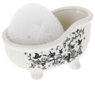 Ванночка керамическая для губки Бабочки керамическая Арт-1113352 250мл