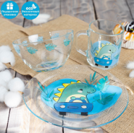 Набор Детской посуды Доляна Динозаврик 3 предмета Арт-7337134