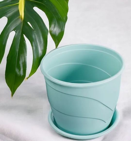 Горшок Венеция 0,75лит D-12см Мята с поддоном (фиалочница)