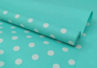 Бумага крафт двусторонняя гофрированная Круги 70см*5м Мята