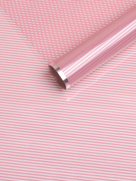 Пленка прозрачная с рисунком Плиссе Розовый пыльный 70см/8м