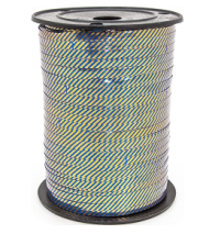 Лента Золот полос 0,5см*250ярд Диагональ Синяя А-0559