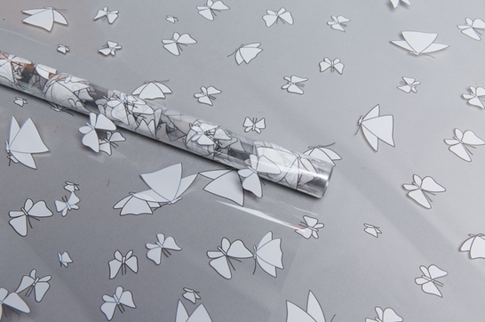 Пленка прозрачная с рисунком Мотыльки Белая 60см*8м Пленка прозрачная с рисунком Мотыльки Белая 60см*8м