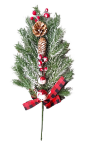 Ветка Новогодняя с шишками 53см