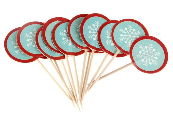 Пика для канапе Снежинки (набор 12 шт) Арт-305834