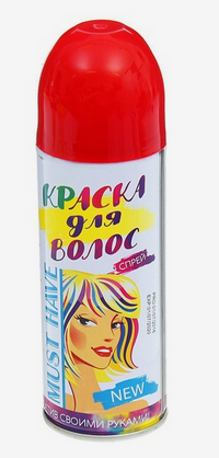 Краска-спрей для волос 250мл Красная Арт-1490991