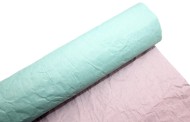 Бумага жатая двухцветная морская волна-розовый пастель 70см*5м