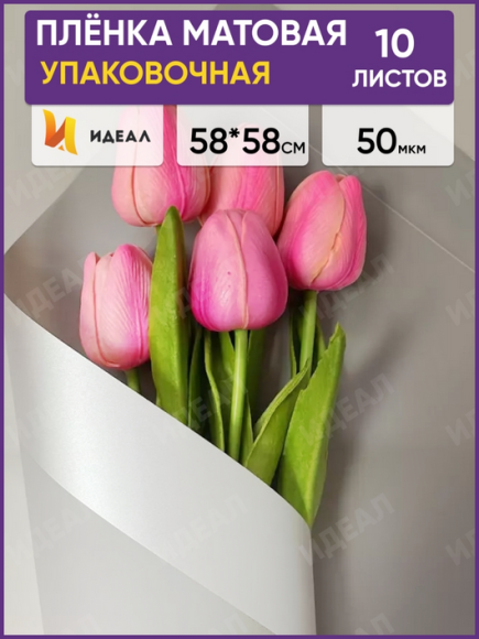 Пленка Листами Матовая с Кантом Серебро 58/58см (1уп/10шт) Цена за лист