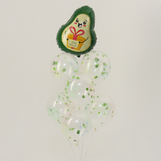 Фонтан из шаров Авокадо 7шт латекс+фольга Арт-9723382 Фонтан из шаров Авокадо 7шт латекс+фольга Арт-9723382